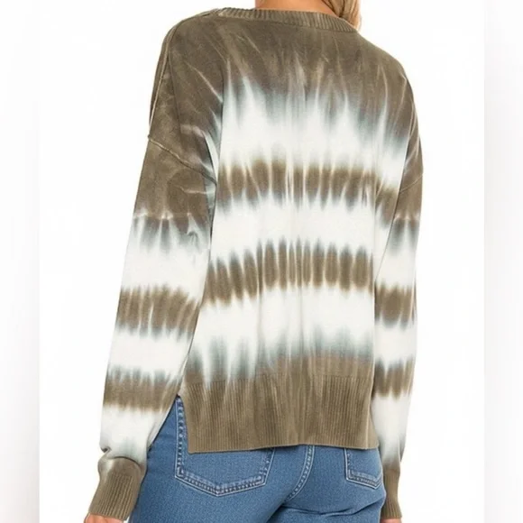 Sanctuary Sunsetter  Tie-Dye Ribbed Trim Crewneck Sweater Top S - Picture 2 of 11
